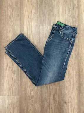 Rock & Roll Cowboy Pistol Straight Jeans Contrast Stitch Size 30x32